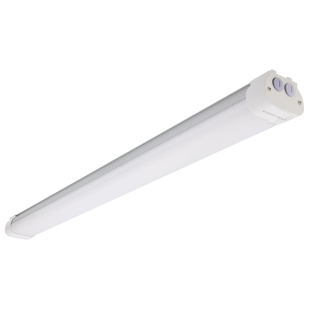 Satco 65-831R1 4 Foot LED Tri-Proof Linear Fixture CCT & Wattage Selectable IP65 and IK08 Rated 0-10V Dimming 120V-347V