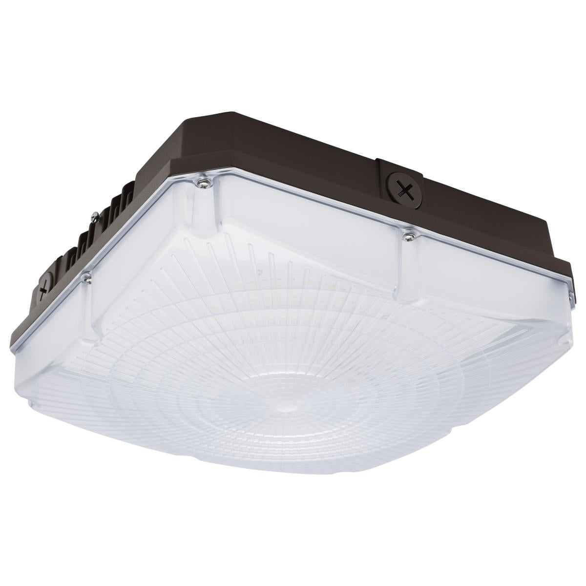 Satco 65-983 10" LED CANOPY W/SENSOR 10 Inch LED Field Selectable Canopy Fixture With Sensor; 45/60/70 Watts; 3K/4K/5K CCT; 120-277 Range Voltage