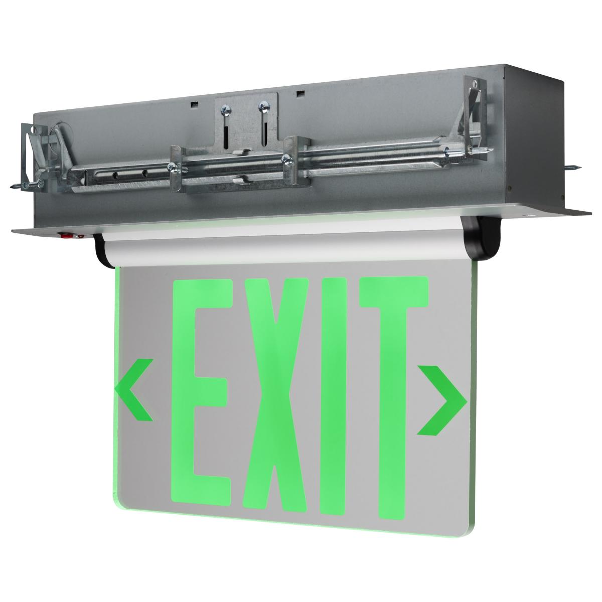 Satco 67-116 Green (Clear) Edge Lit LED Exit Sign 2.94 Watts Single Face 120V/277 Volts Clear Finish