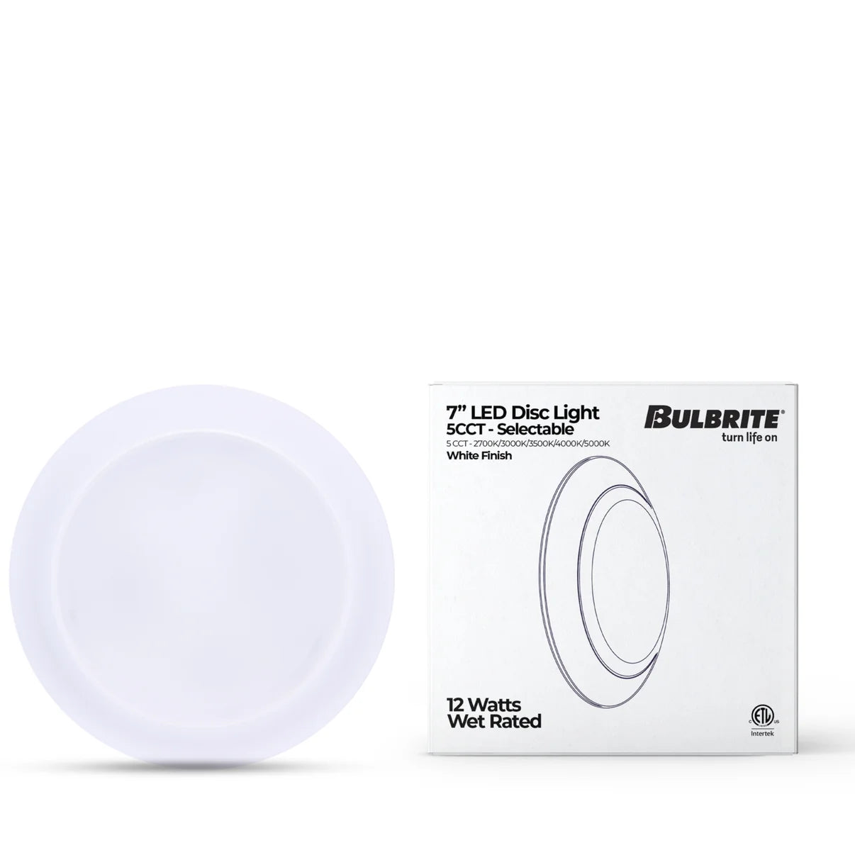 Bulbrite 773286 LED12DISC/7/930/J/WHRD/D 12W LED 7" ROUND DISC LIGHT 3000K WHITE PLASTIC JA8