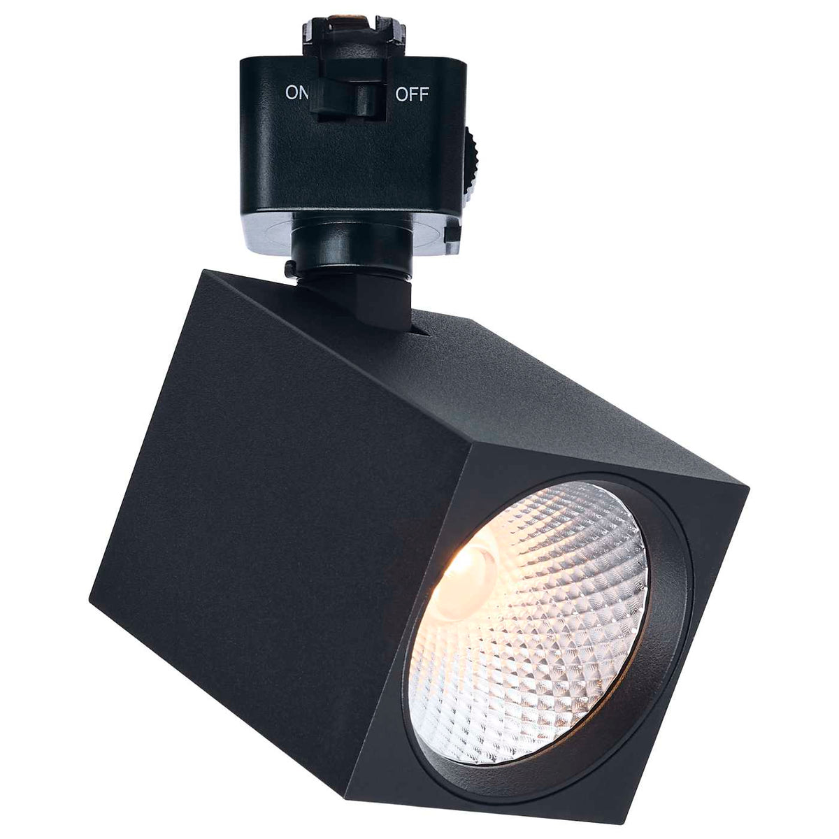 Satco JH5052 8 Watt LED Track Head 2700K/3000K/3500K/4000K/5000K CCT Selectable Dim to Warm J Style 36 Degree Beam Angle 120 Volt Black Square