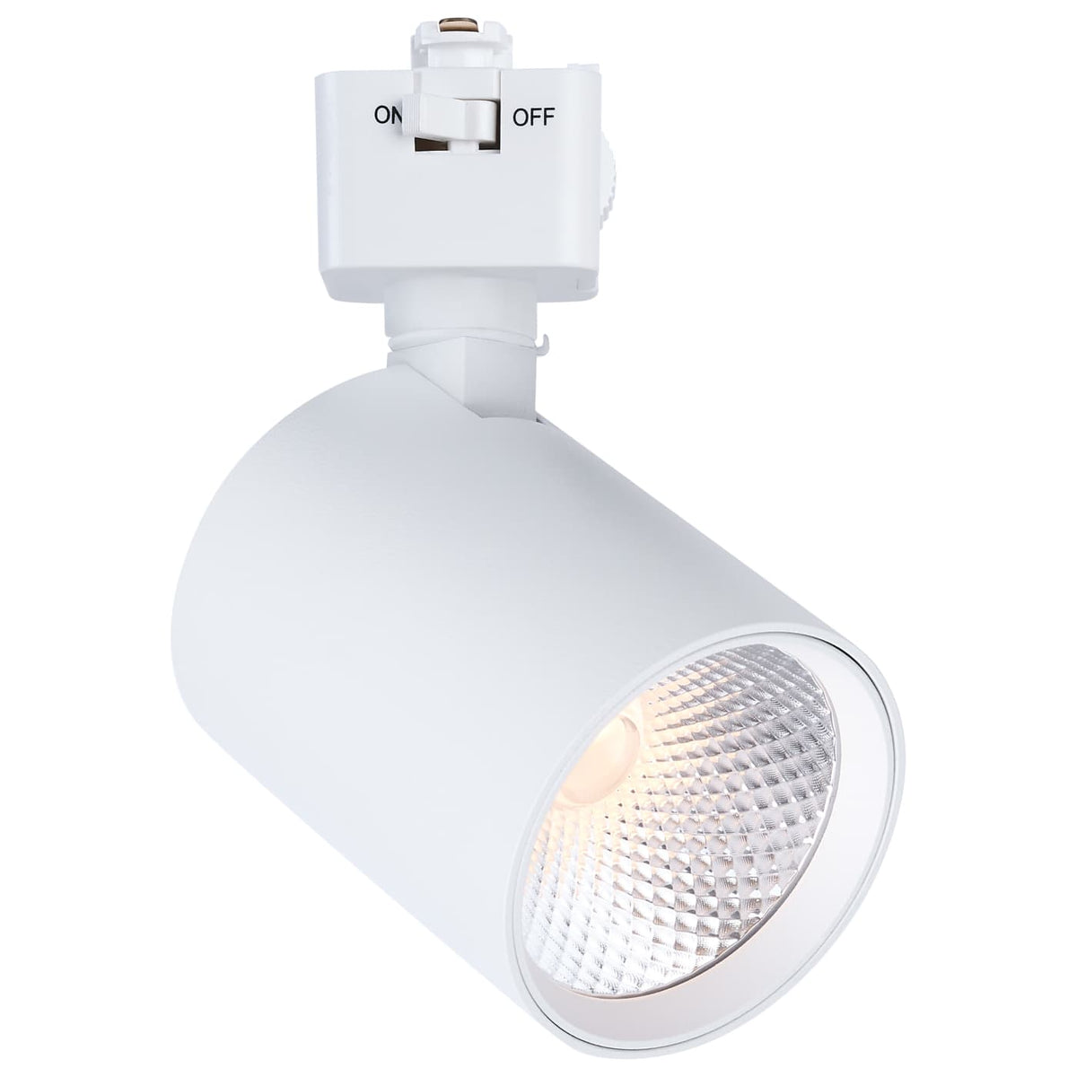 Satco JH5064 8 Watt LED Track Head 2700K/3000K/3500K/4000K/5000K CCT Selectable Dim to Warm J Style 48 Degree Beam Angle 120 Volt White Round