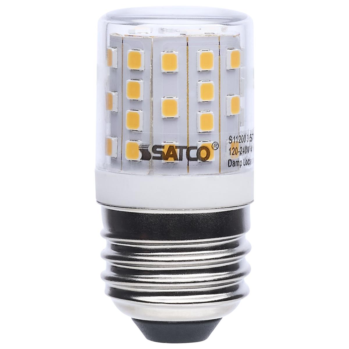 Satco S11200 3.5T14/CL/930/120-240V/E26/CD 3.5 Watt T14 LED; 3000K CCT; Medium Base; Clear Finish; Appliance Lamp; 120-240 Volt