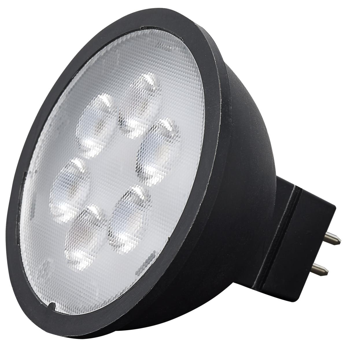 Satco S11398 6.5 Watt MR16 LED Black Finish 3000K GU5.3 Base 500 Lumens 12 Volt