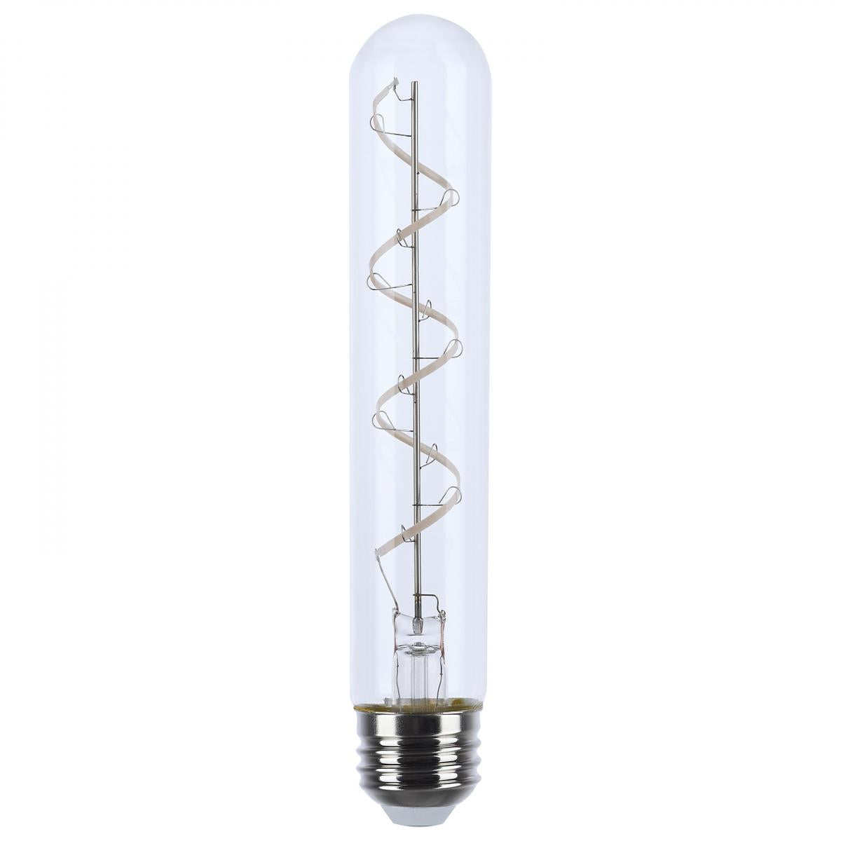 Satco S11524 6 Watt LED Reminiscent Flex Gray Coil Filament T9 Medium Base 2700K CCT Clear 120 Volt
