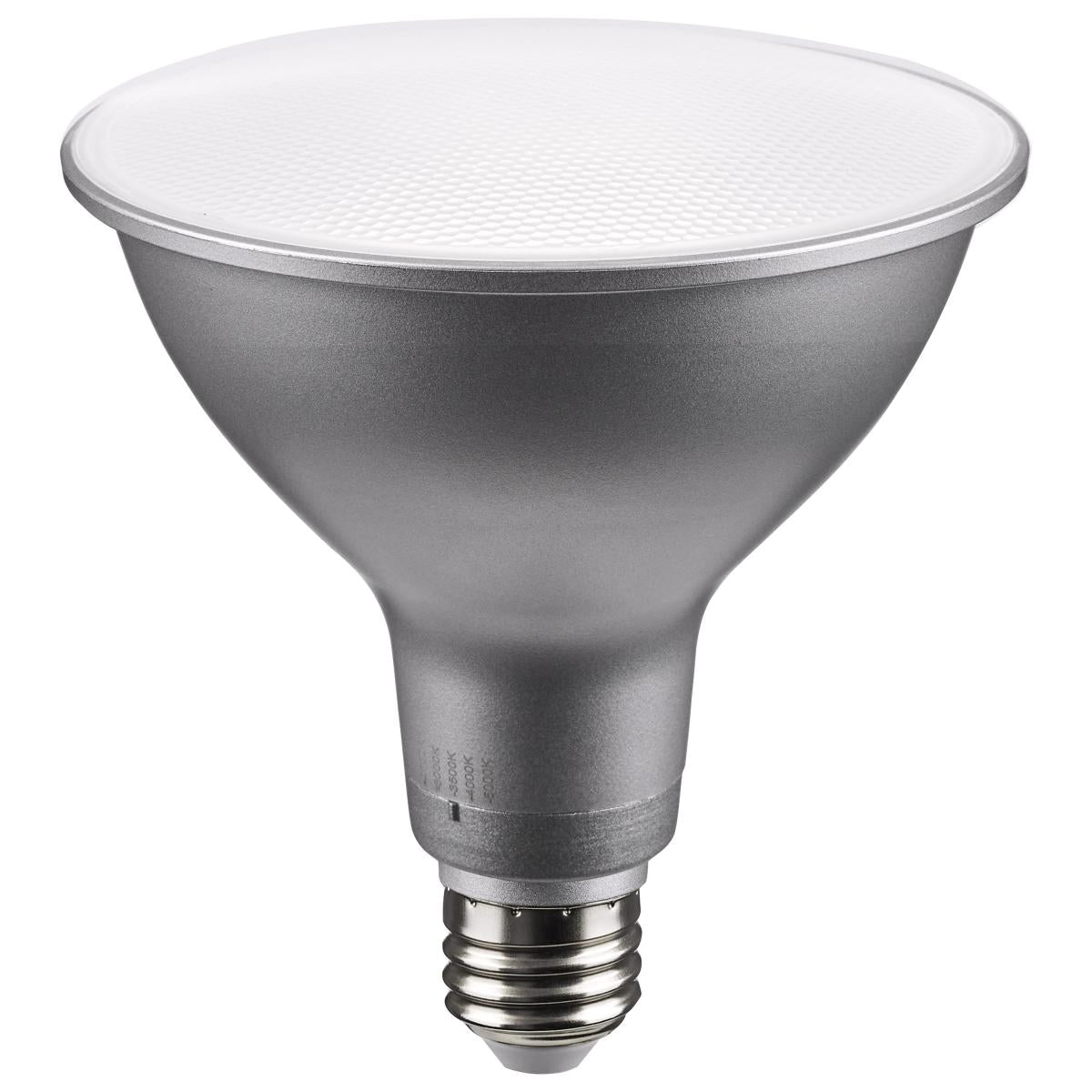 Satco S11588 13.3 Watt PAR38 LED Medium Base Silver Finish CCT Selectable 120 Volt 25 Degree Beam Angle