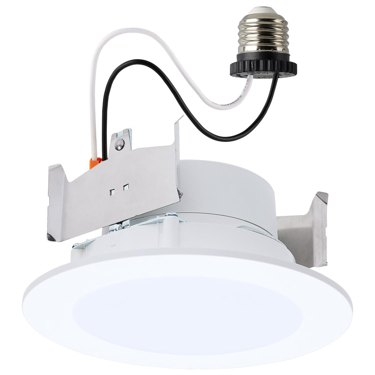 Satco S11890 8WLED/DLR/4/CCT-SEL/WF/RND/WH 8 Watt 4 Inch LED Downlight Retrofit 27K/30K/35K/40K/50K Flat Wafer Round Matte White Finish