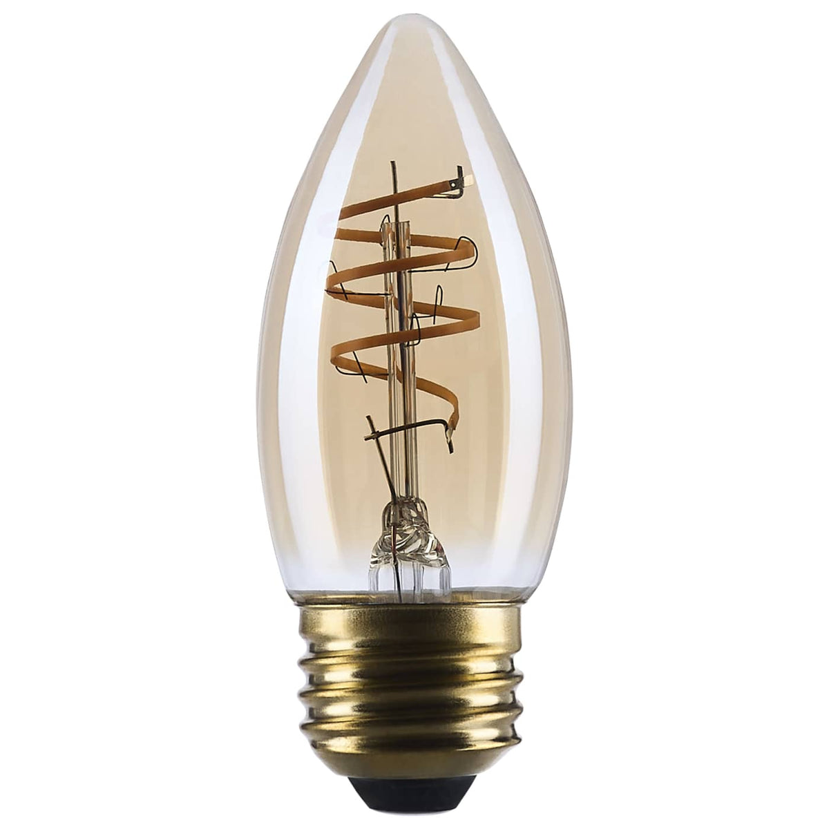 Satco S14223 5.5 Watt C11 LED 2000K CCT Medium Base Clear Glass Amber Coil Filament Dimmable 120 Volt