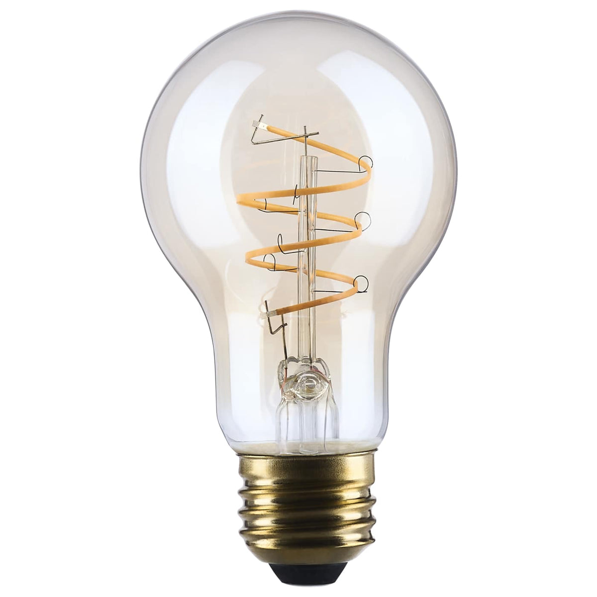 Satco S14228 8 Watt A19 LED 2000K CCT Medium Base Clear Glass Amber Coil Filament Dimmable 120 Volt