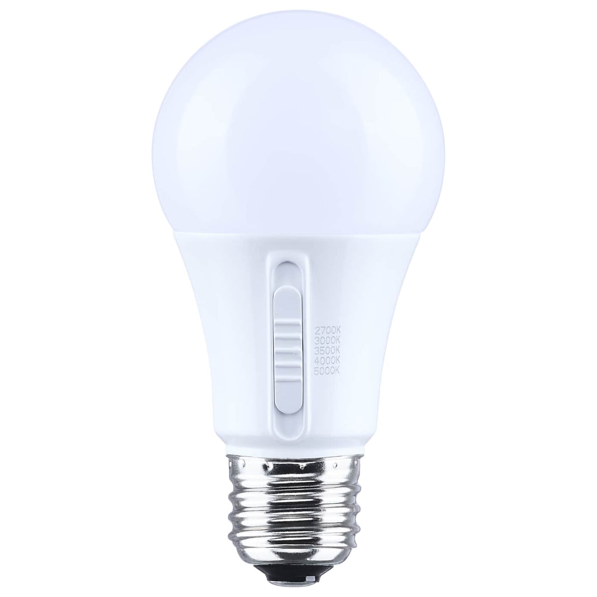 Satco S14407 9 Watt LED A19 27K/3K/35K/4K/5K CCT Medium Base Plastic 12-24 Volt AC 12-34 Volt DC 1-Pack