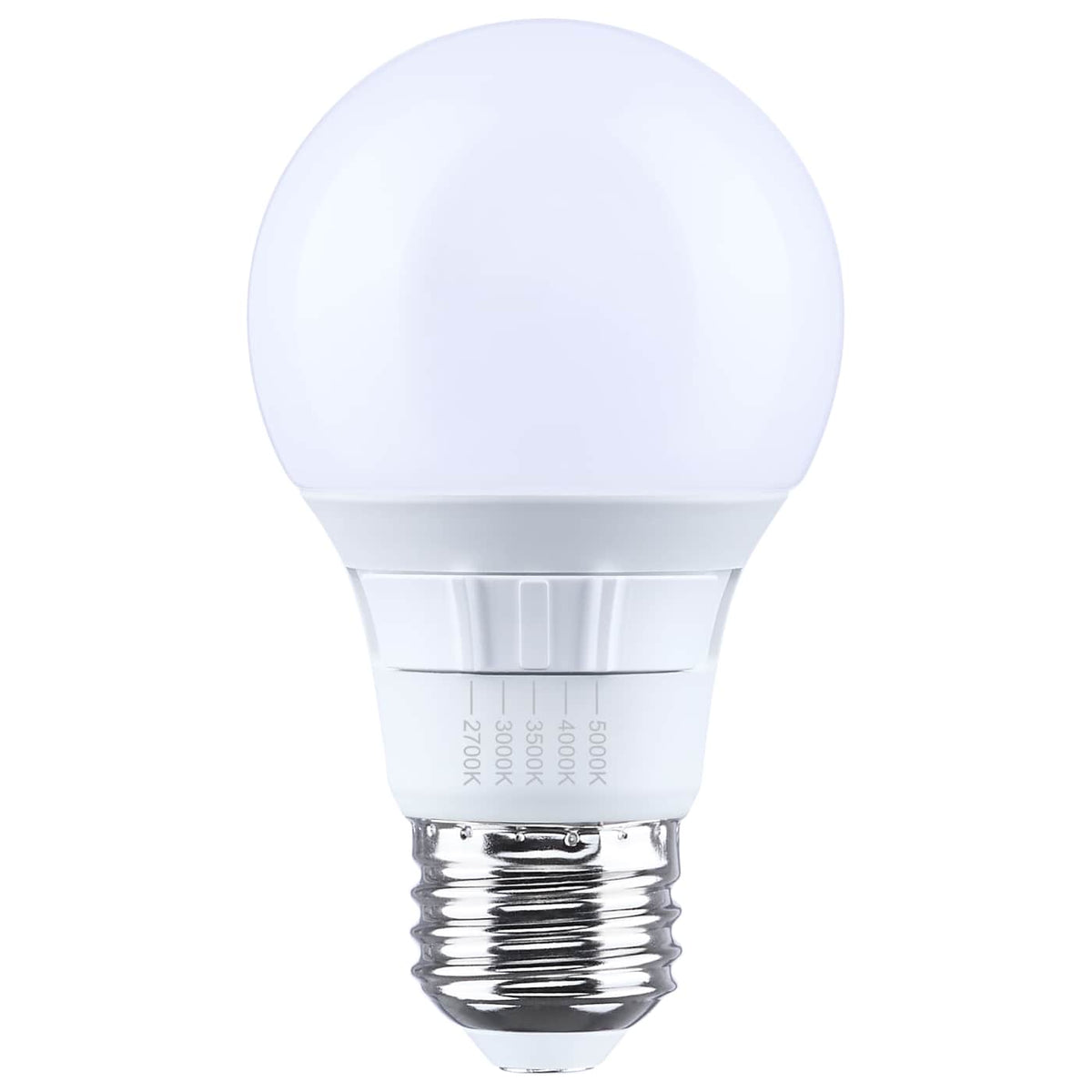 Satco S15188 6 Watt A19 LED 27K/30K/35K/40K/50K CCT 80 CRI Medium Base Plastic Dimmable 120 Volt