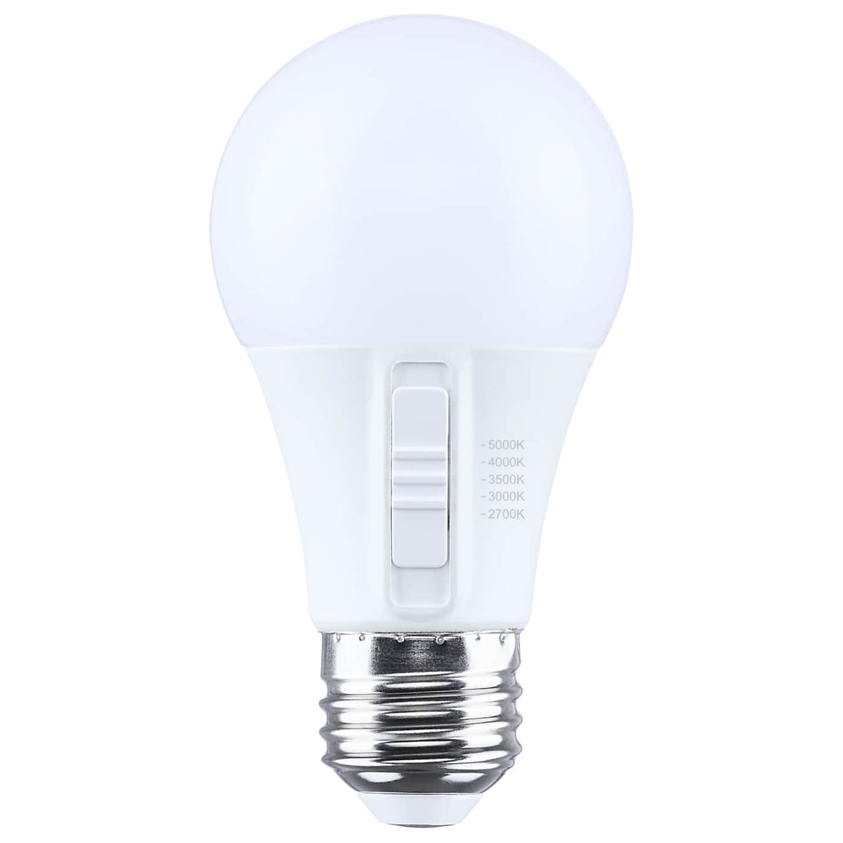 Satco S15196 5.8 Watt A19 LED 27K/30K/35K/40K/50K CCT 90 CRI Medium Base Plastic Dimmable 120 Volt