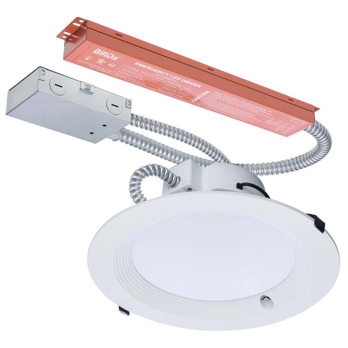 Satco S21604 14.6W/CDL/4/120-347/FS/RD/DD/E 14.6W Field Selectable LED 4-Inch Downlight Dual Dimming Integrated Emergency Driver Round 120-277 Volt