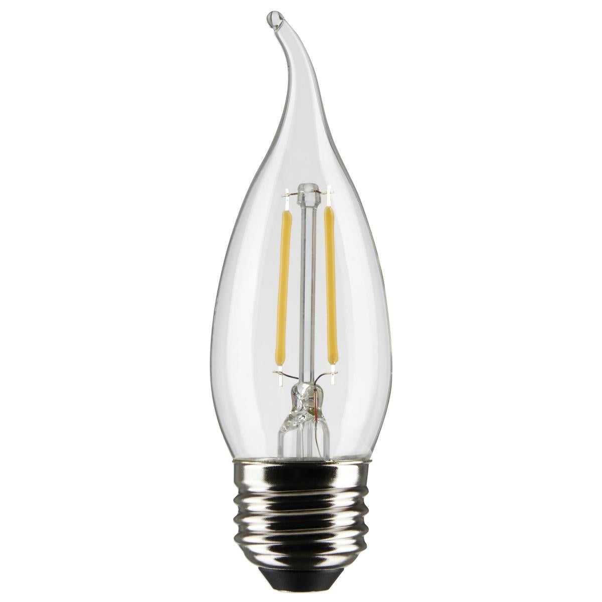 Satco S21852 5.5 Watt CA10 LED Clear Medium Base 2700K 500 Lumens 120 Volt 2-Card