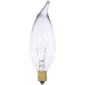 Satco S3868 25CA10/12V 25W 12V Flame Candelabra Clear