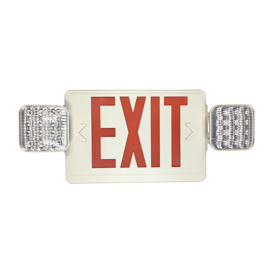 Eiko 11037 EXIT/EM-R-W Exit Sign Red with Emergency Light White Housing
