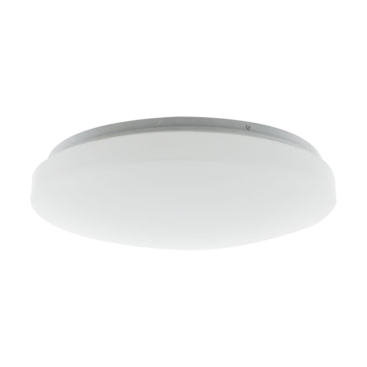 Satco 62-1213 14 inch Acrylic Round Flush Mounted LED Light Fixture CCT Selectable with Microwave Sensor White Finish 120V