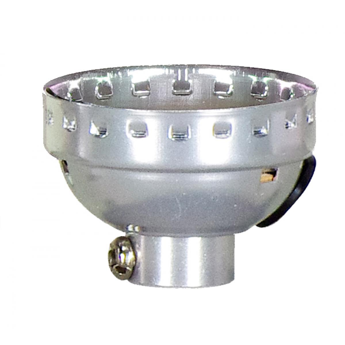 Satco 80-1217 Aluminum Cap With Paper Liner 1/8 IP With Set Screw Nickel Finish