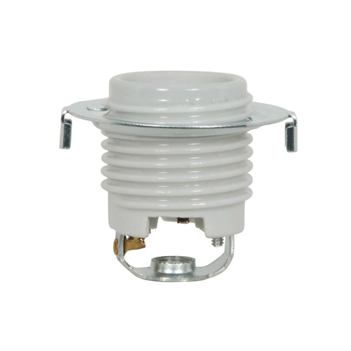 Satco 80-1679 Keyless Threaded Porcelain Socket With Hickey And Ring Glazed 660W 250V