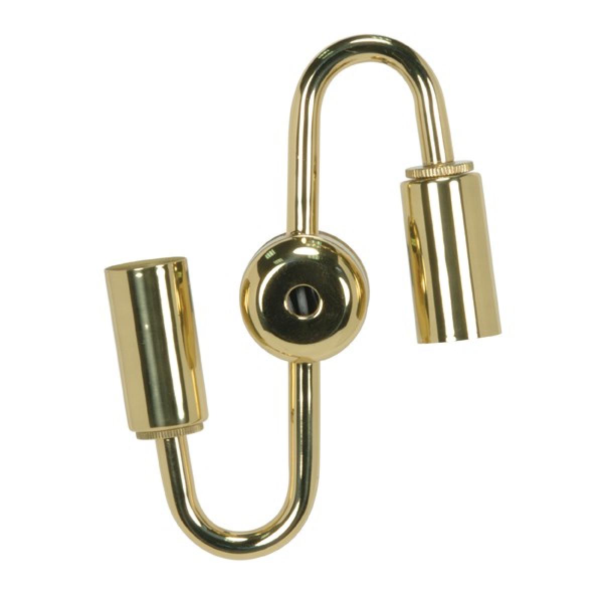 Satco 80-1707 Steel "S" Cluster For Medium or Candelabra Brite Gilt Finish Inside Wiring Only 6" Centers 1/8 IP Top And Bottom