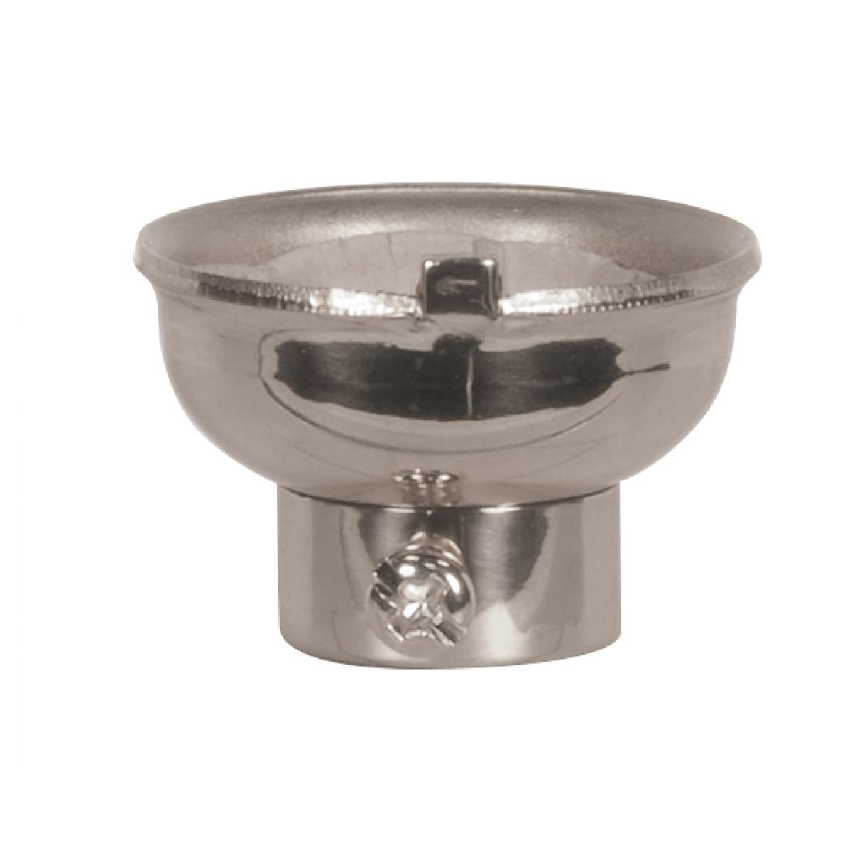 Satco 80-1750 1/4 IPS Stamped Solid Brass Caps With Set Screw Polished Nickel