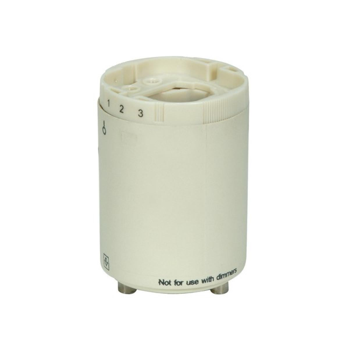 Satco 80-1854 Smooth Phenolic Self-Ballasted CFL Lampholder 277V, 60Hz, 0.30A 26W G24q-3 And GX24q-3 2" Height 1-1/2" Width