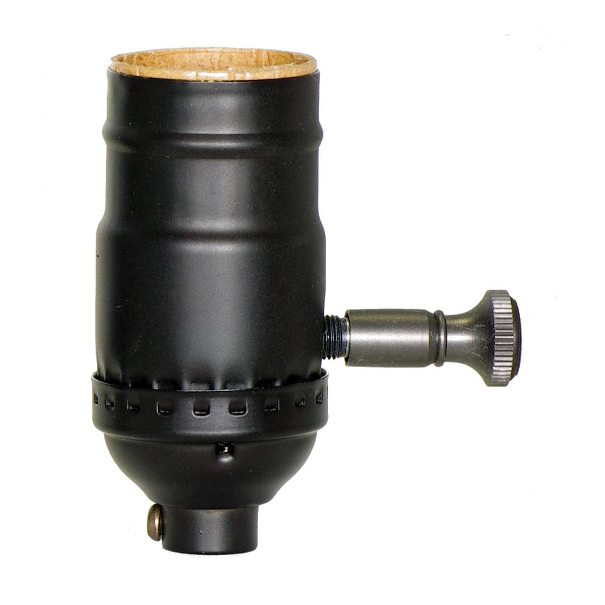 Satco 80-2416 150W Full Range Turn Knob Dimmer Socket; 1/8 IPS; 3 Piece Stamped Solid Brass; Dark Antique Brass Finish; 120V