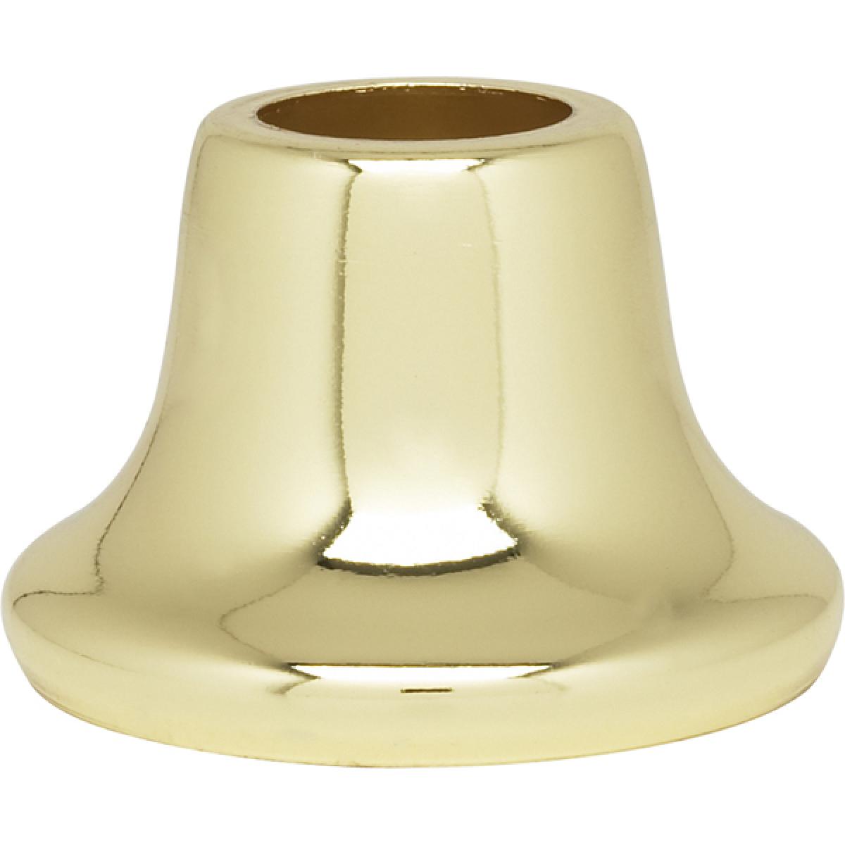 Satco 90-2191 Flanged Steel Neck 9/16" Hole 1" Height 13/16" Top 1-3/8" Bottom Seats Brass Plated Finish