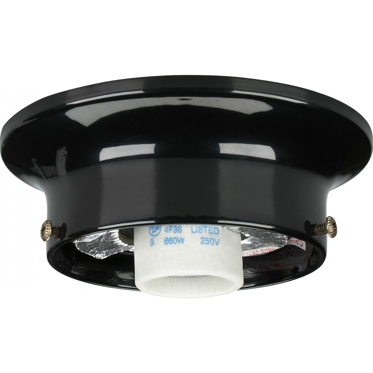 Satco 90-724 3-1/4" Wired Holder Black Finish Includes Hardware 60W Max