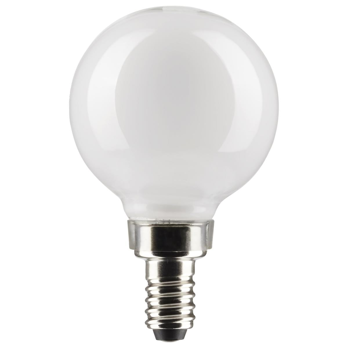 Satco S21207 4.5 Watt G16.5 LED; White; Candelabra base; 90 CRI; 2700K; 120 Volt