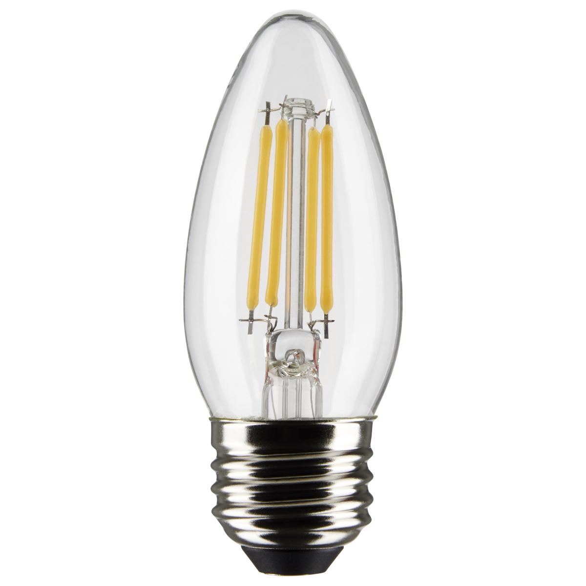 Satco S21368 4 Watt B11 LED; Clear; Medium base; 90 CRI; 2700K; 120 Volt; 3-Pack