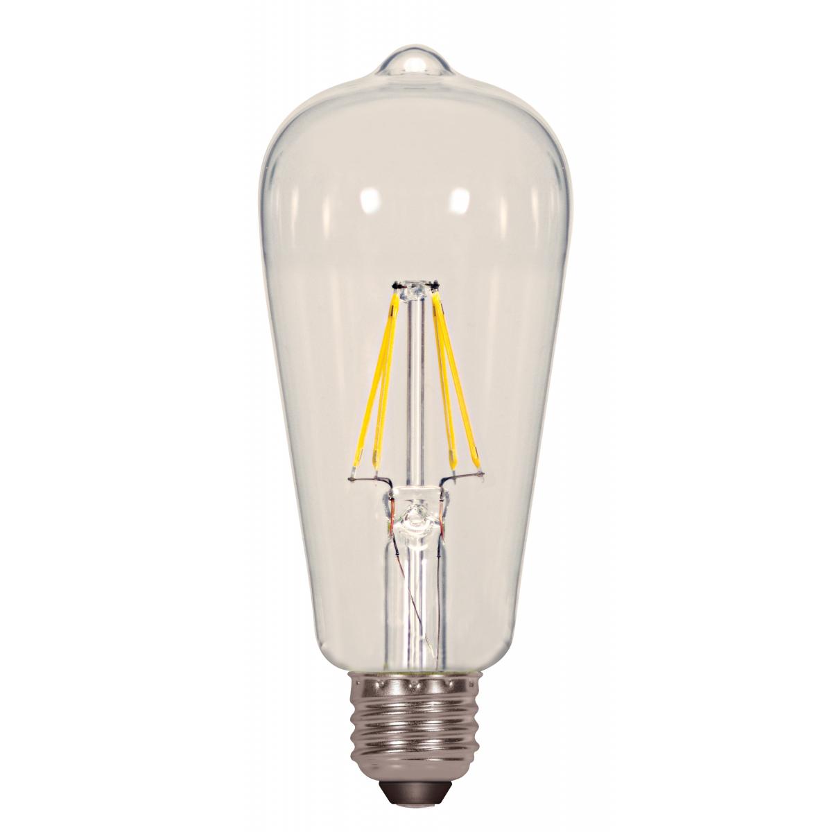 Replacement for Satco S8851 7ST19/CL/LED/E26/40K/120V 6.5 Watt ST19 LED Clear Medium base 4000K 120 Volt - NOW S21362