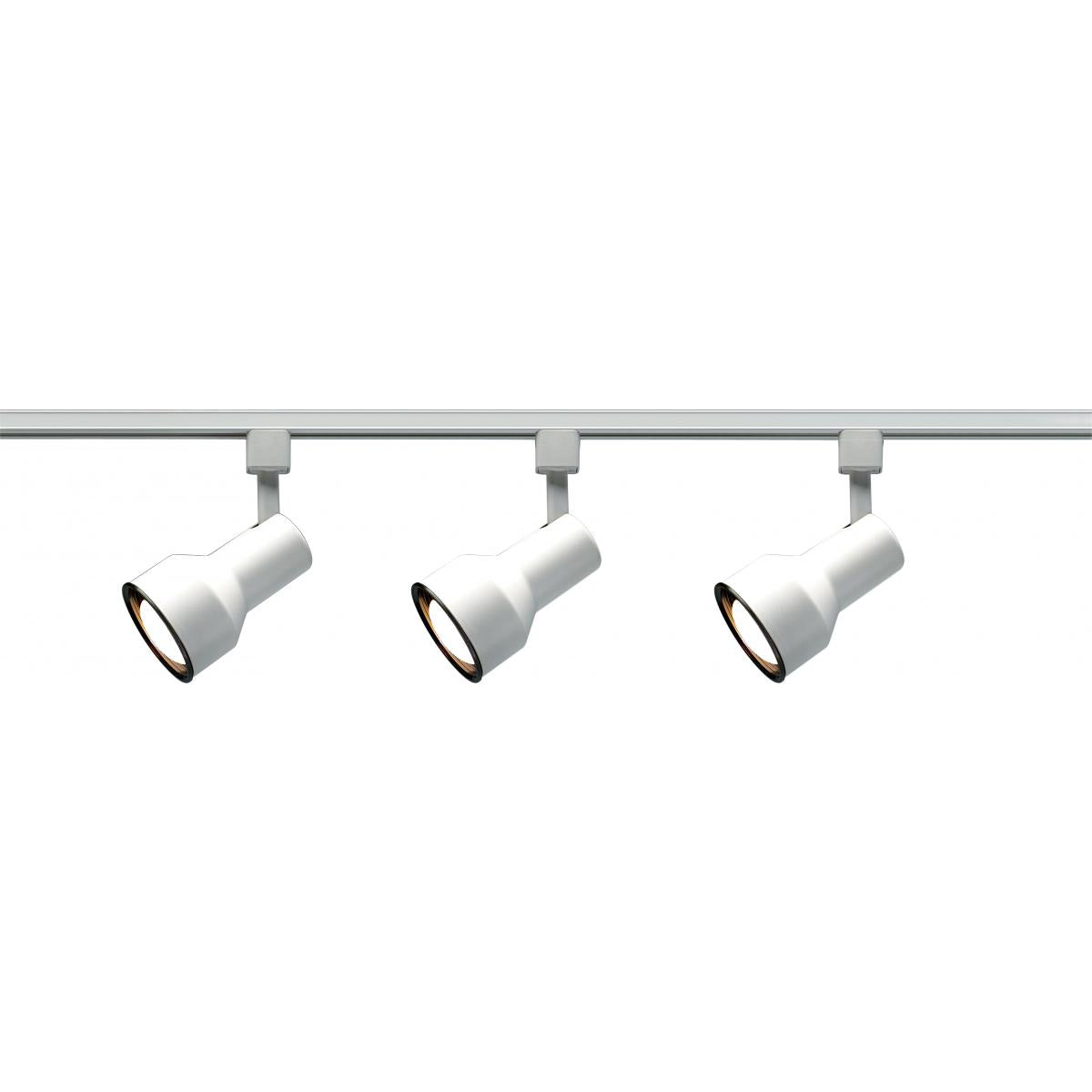 Satco TK320 3 Light - R30 - Step Cylinder Track Kit - 4 foot Track - White