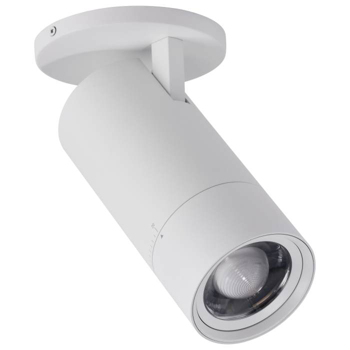 Satco 62-3503 15 Watt Beam Adjustable LED Monopoint 27K/3K/35K/4K/5K CCT Selectable 20-50 Degree Beam Angle White Finish 120 Volt
