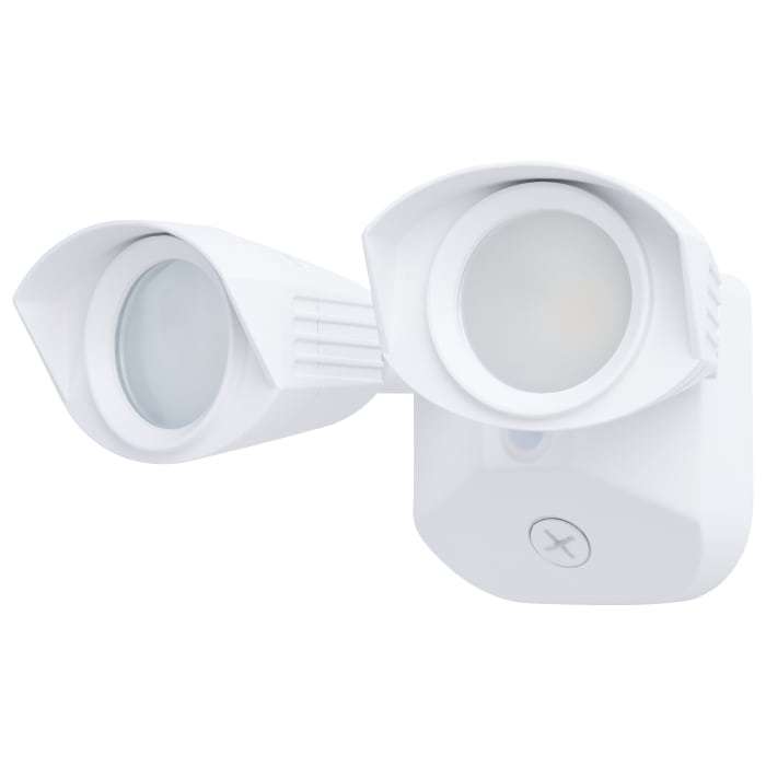 Satco 65-1400 20 Watt LED Dual Head Security Flood Light 80 CRI  3000K/4000K/5000K CCT  White Finish  Wet Location Rated