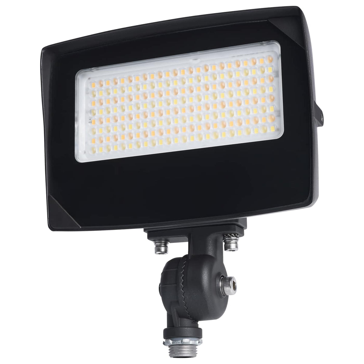 Satco 65-1540 LED Flood Light  35/25/15 Wattage Selectable  3K/4K/5K CCT Selectable  Beam Angle Selectable  Bronze Finish  120-347 Volt