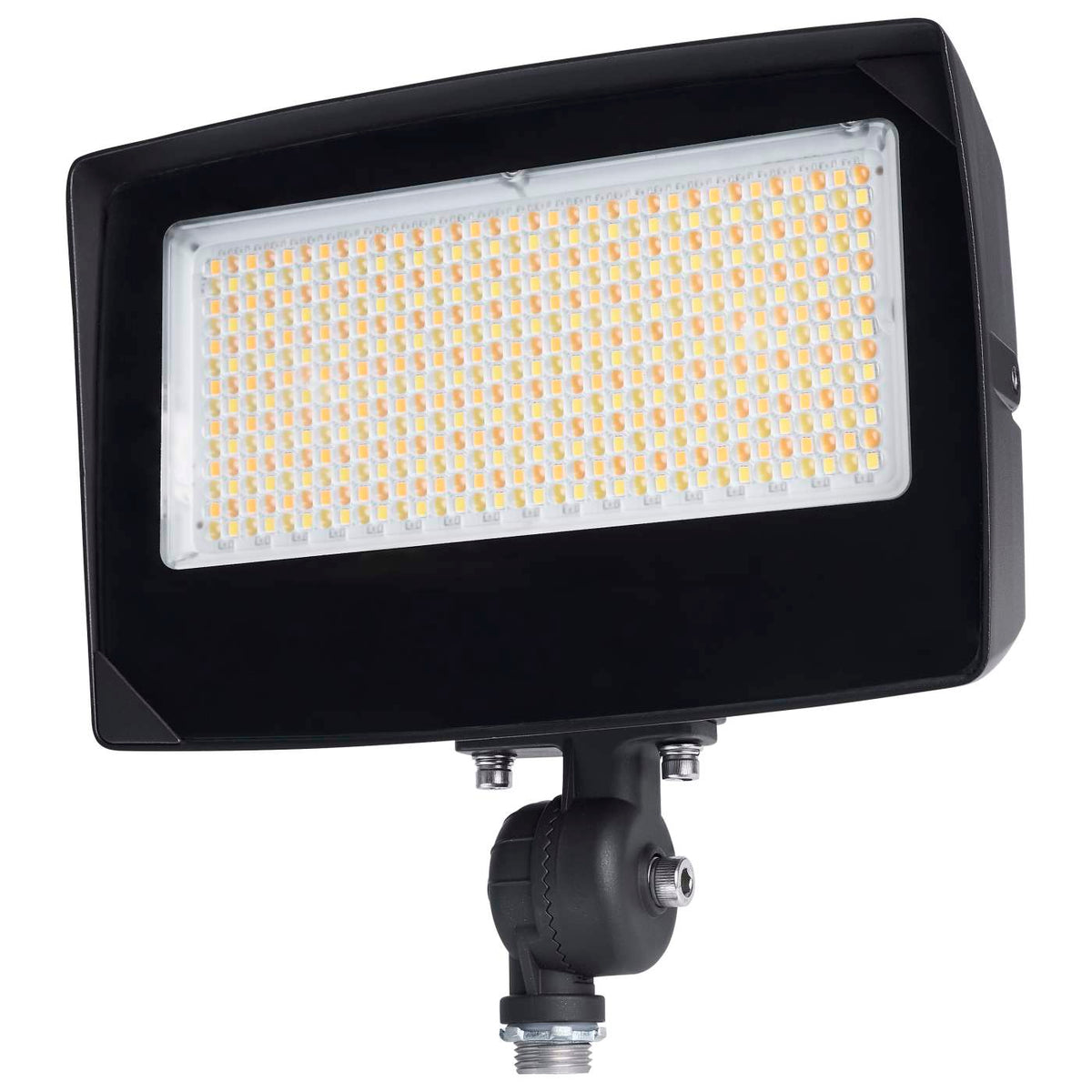 Satco 65-1541 LED Flood Light  80/60/45 Wattage Selectable  3K/4K/5K CCT Selectable  Beam Angle Selectable  Bronze Finish  120-347 Volt