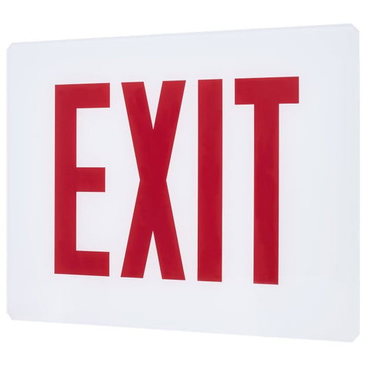 Satco 67-320 Exit Sign Panel Accessory White Glass Panel Red EXIT Signage No Arrows For Use with Steel Chicago Signs and Combos