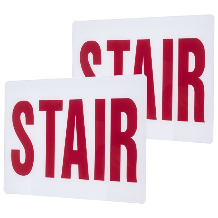 Satco 67-333 Exit Sign Double-Sided Panel Kit Accessory Two White Glass Panels Red STAIR Signage No Arrows For Use with Steel Chicago Signs and Combos