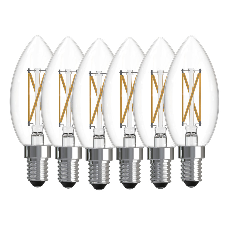 Bulbrite 776230 LED4B11/30K/FIL/D/B/2/6P 4.1W B11 E12 120V 3000K - 6 PACK