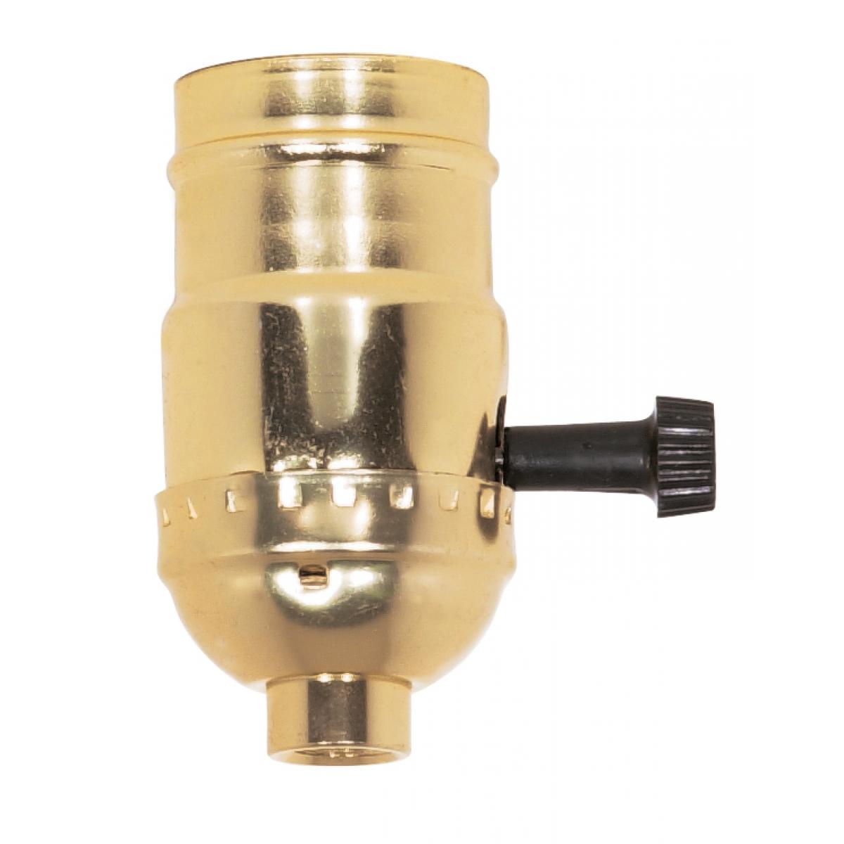 Satco 80-2136 On-Off Turn Knob Socket With Removable Knob 1/8 IPS Aluminum Nickel Finish 250W 250V Push-In Terminal