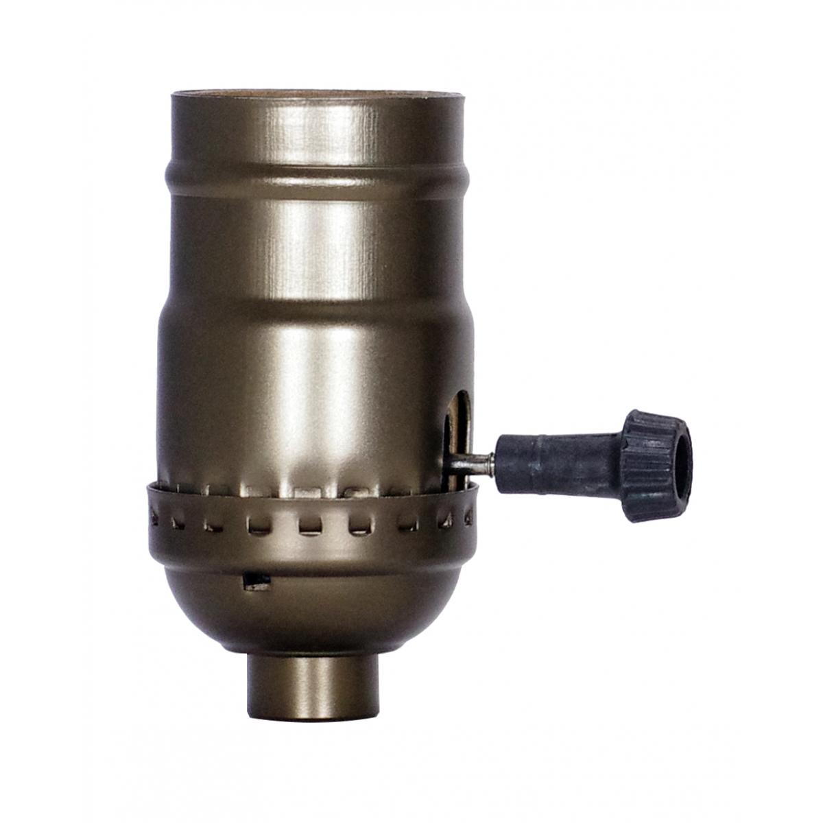 Satco 80-2219 Short Keyless Socket 1/8 IPS 4 Piece Stamped Solid Brass Antique Brass Finish 660W 250V