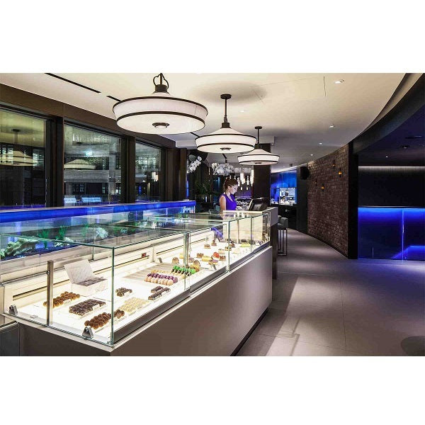 Jewelry display case lit with Soraa SNAP 4 inch 40 degree louver accessories
