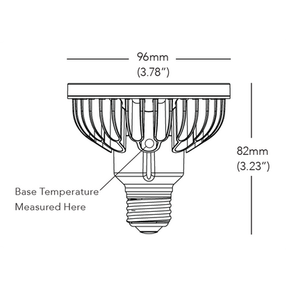 Dimension drawing for Soraa BRILLIANT PAR30 Short Neck 9 degree 2700K LED lamps