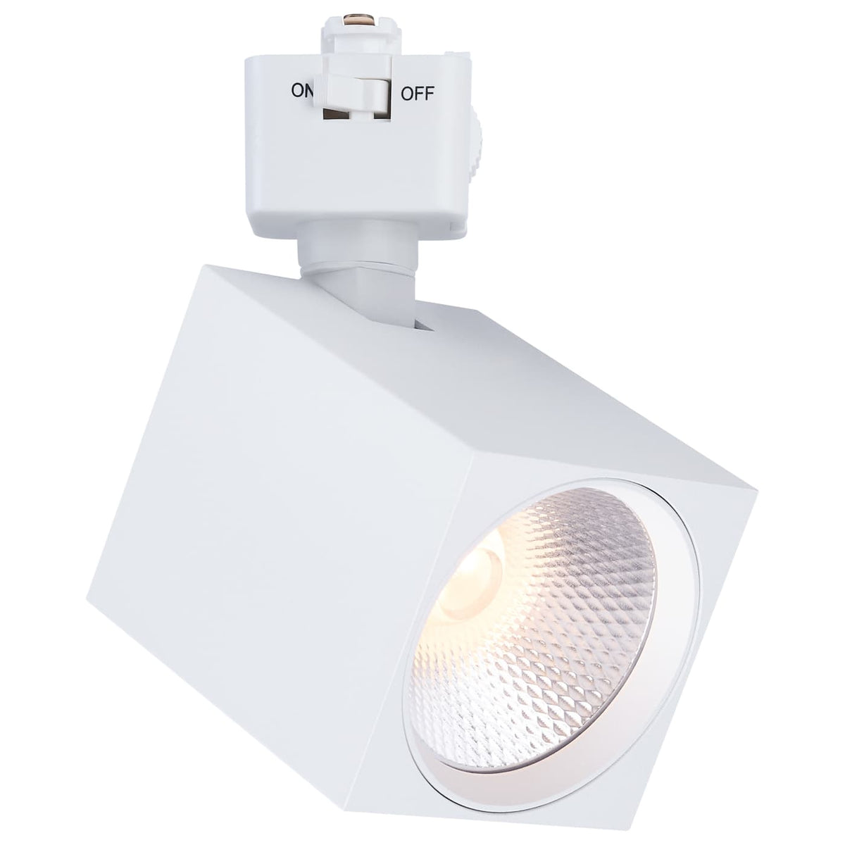 Satco JH5054 8 Watt LED Track Head  2700K/3000K/3500K/4000K/5000K CCT Selectable  Dim to Warm  J Style  48 Degree Beam Angle  120 Volt  White  Square