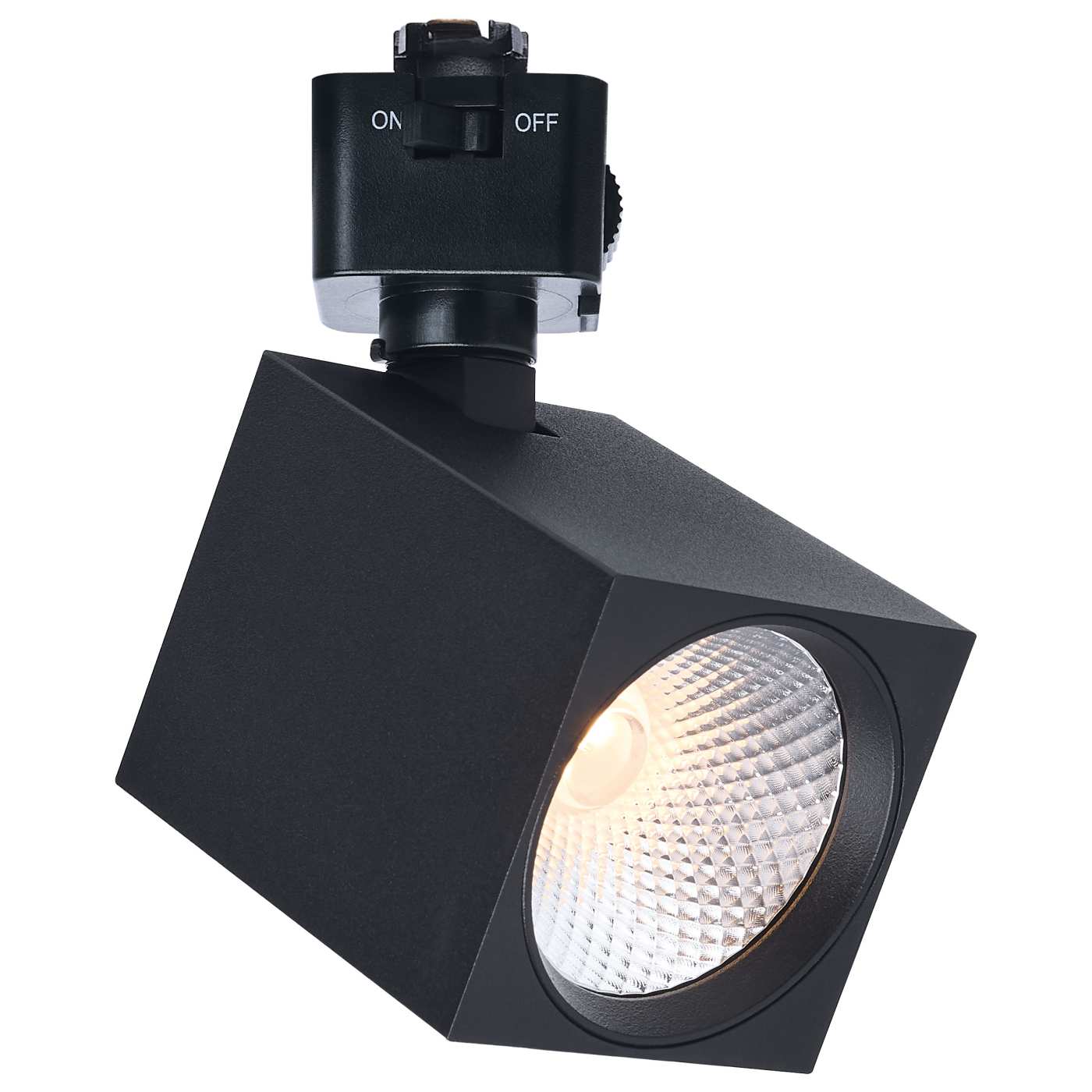 Satco JH5055 8 Watt LED Track Head  2700K/3000K/3500K/4000K/5000K CCT Selectable  Dim to Warm  J Style  48 Degree Beam Angle  120 Volt  Black  Square