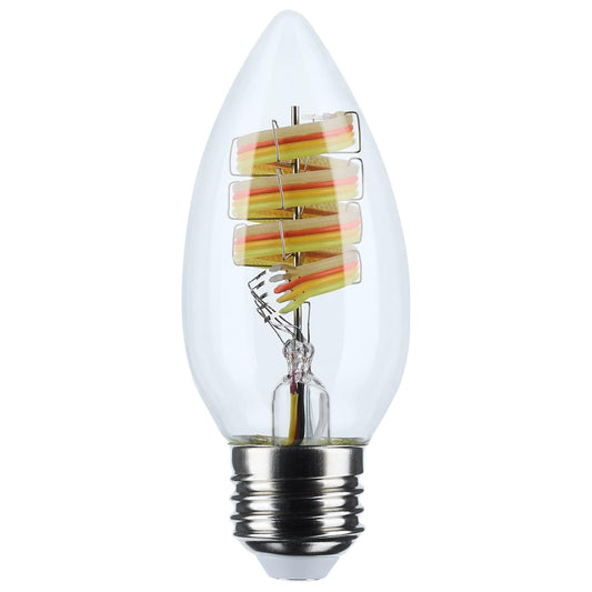 Satco S11243 B11/4W/LED/RGBTW/CL/E26 4 Watt; B11 LED; 2700K-5000K RGB/Tunable White; Starfish IOT; Clear; Medium Base; 120 Volt