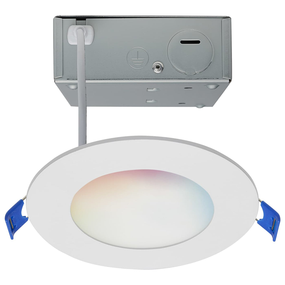 Satco S11636 Starfish  8 Watt LED Direct Wire Downlight  4-Inch  Remote Driver  RGBTW  Round  White Finish
