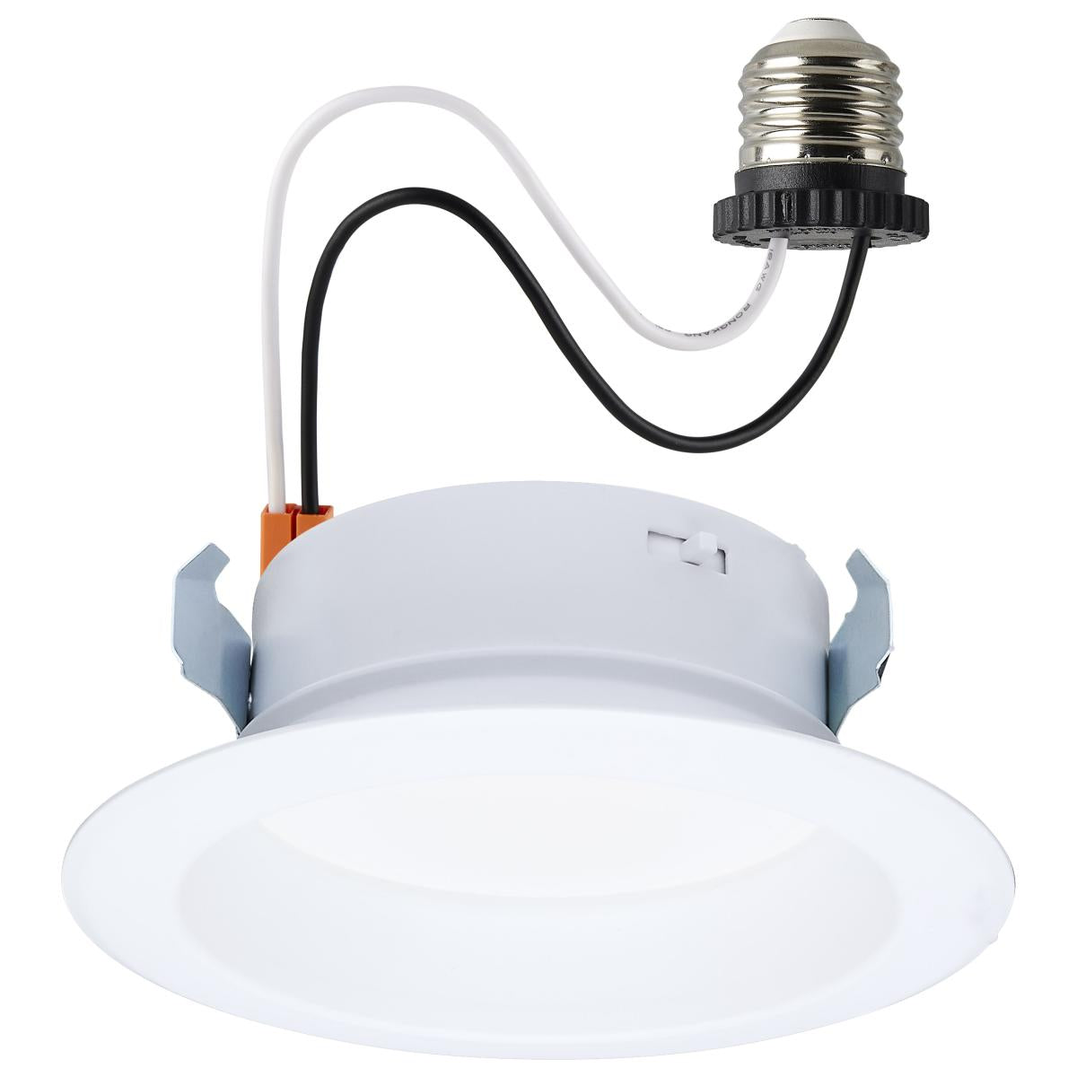 Satco S11647 10WLED/DLR/4/CCT-SEL/RD/WH 10 Watt LED High Output Downlight Retrofit; 4 Inch; 27K/30K/35K/40K/50K CCT Selectable; Round; White Finish