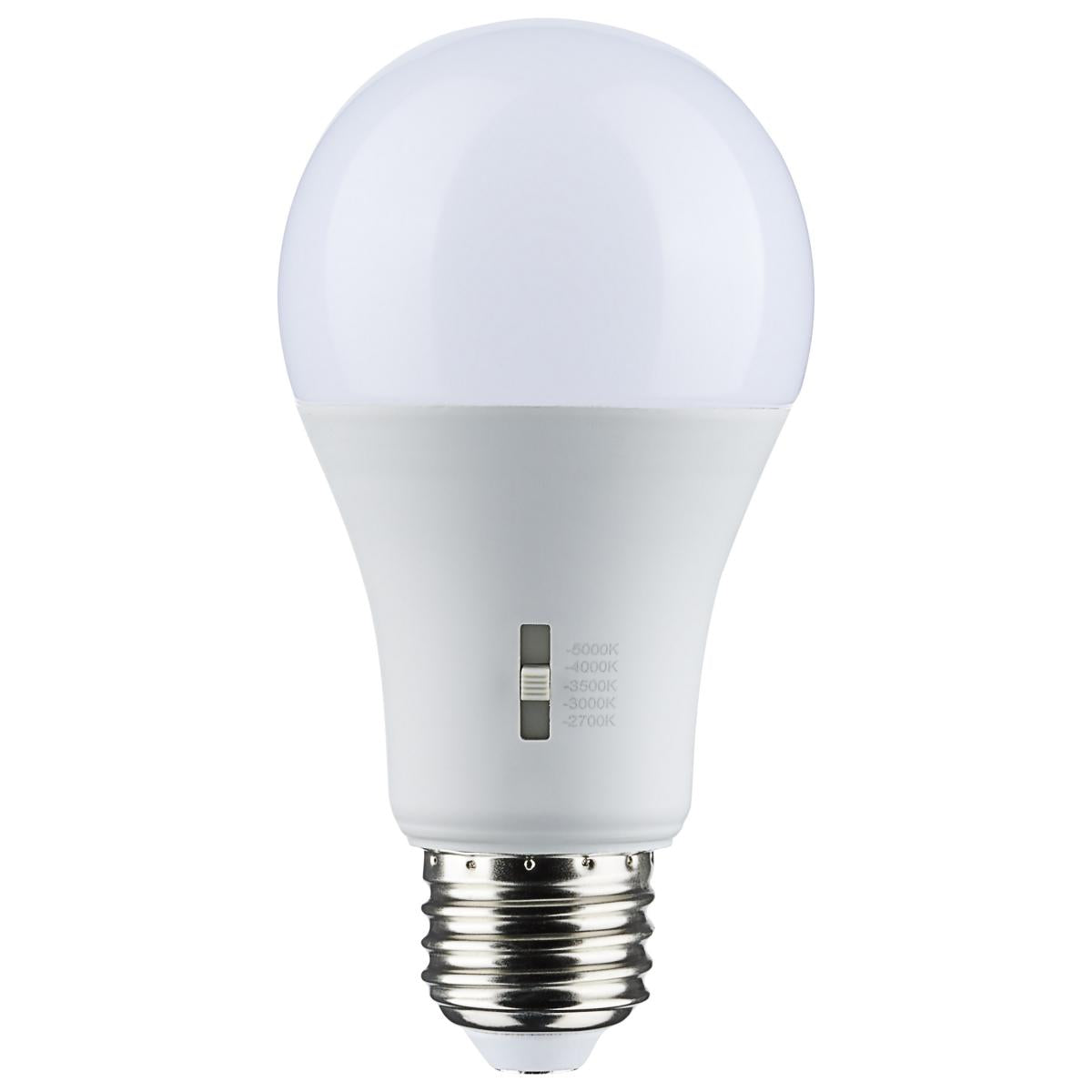 Satco S11792 12 Watt A19 LED Medium Base CCT Selectable 120 Volt White Finish